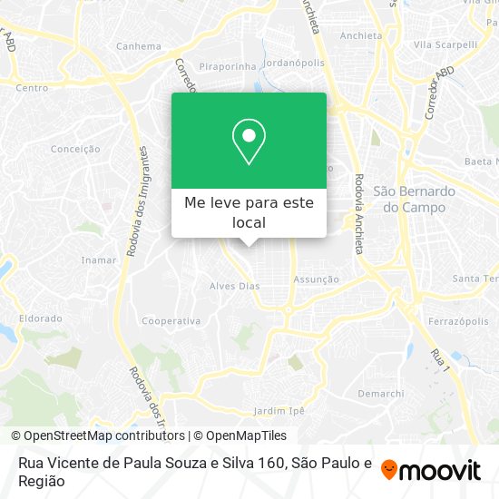 Rua Vicente de Paula Souza e Silva 160 mapa