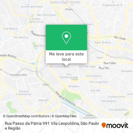 Rua Passo da Pátria  991  Vila Leopoldina mapa