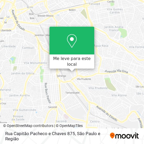 Rua Capitão Pacheco e Chaves 875 mapa