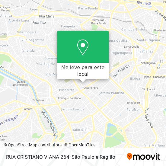 RUA CRISTIANO VIANA 264 mapa
