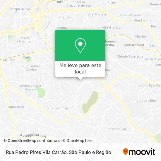 Rua Pedro Pires  Vila Carrão mapa