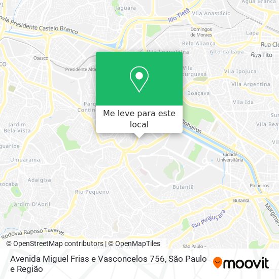 Avenida Miguel Frias e Vasconcelos 756 mapa