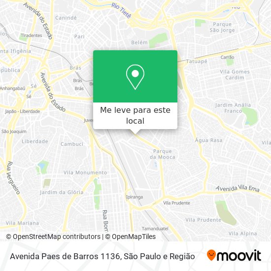 Avenida Paes de Barros 1136 mapa