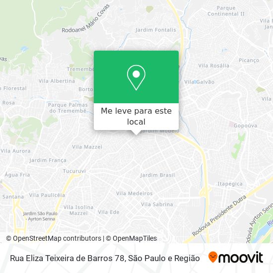 Rua Eliza Teixeira de Barros 78 mapa