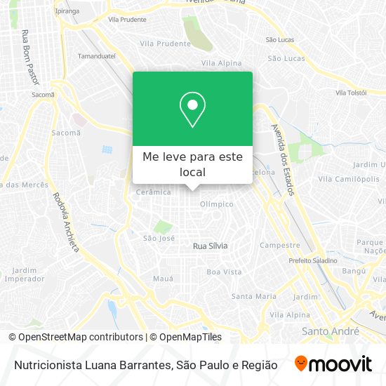 Nutricionista Luana Barrantes mapa