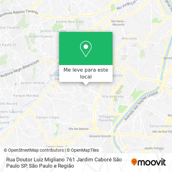 Rua Doutor Luiz Migliano  761   Jardim Caboré   São Paulo   SP mapa