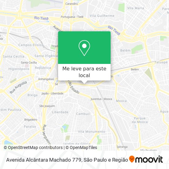 Avenida Alcântara Machado 779 mapa