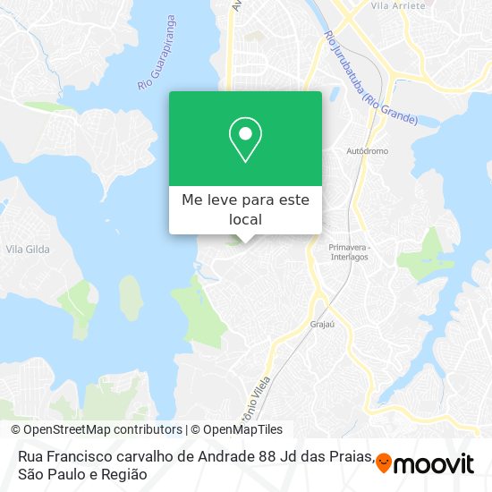 Rua Francisco carvalho de Andrade  88   Jd  das Praias mapa
