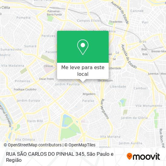 RUA SÃO CARLOS DO PINHAL 345 mapa