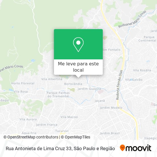 Rua Antonieta de Lima Cruz 33 mapa