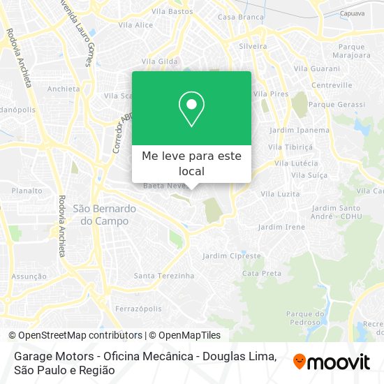 Garage Motors - Oficina Mecânica - Douglas Lima mapa