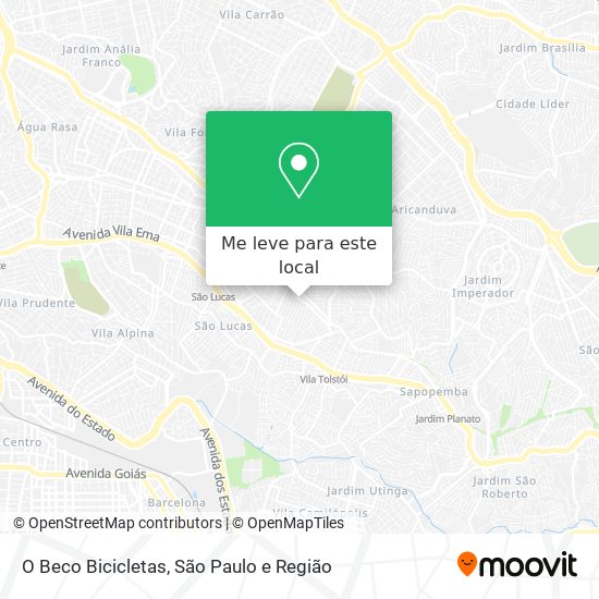 O Beco Bicicletas mapa