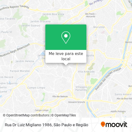 Rua Dr  Luiz Migliano  1986 mapa