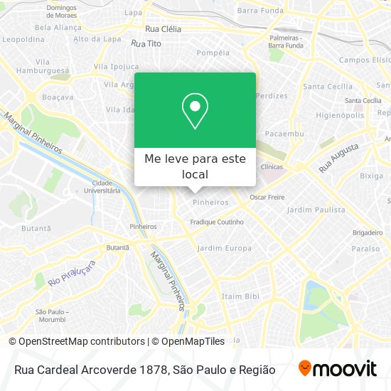 Rua Cardeal Arcoverde 1878 mapa