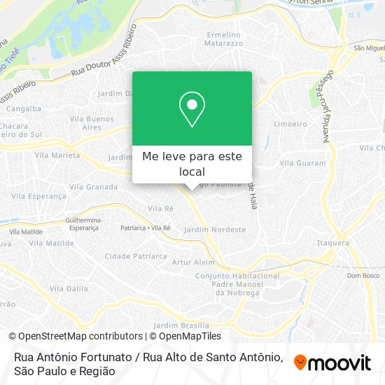 Rua Antônio Fortunato / Rua Alto de Santo Antônio mapa