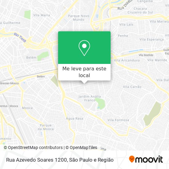 Rua Azevedo Soares 1200 mapa