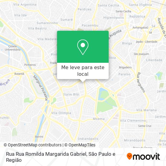 Rua Rua Romilda Margarida Gabriel mapa