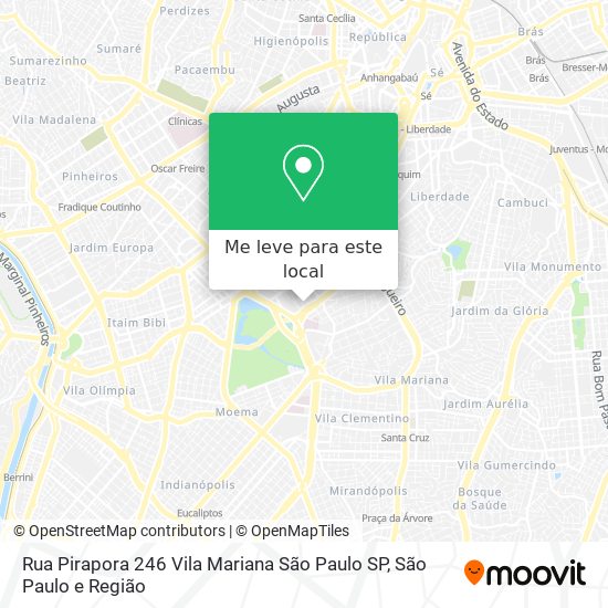 Rua Pirapora  246   Vila Mariana   São Paulo   SP mapa