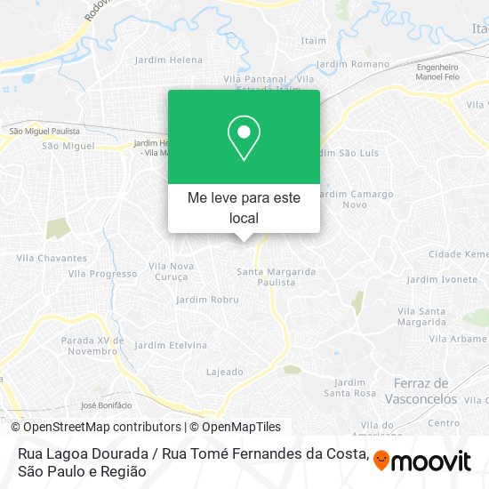 Rua Lagoa Dourada / Rua Tomé Fernandes da Costa mapa