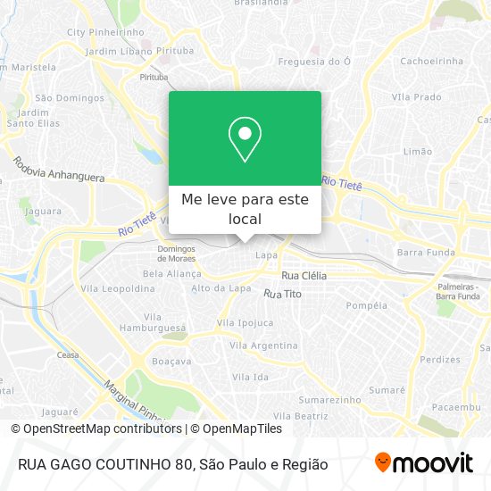 RUA GAGO COUTINHO 80 mapa