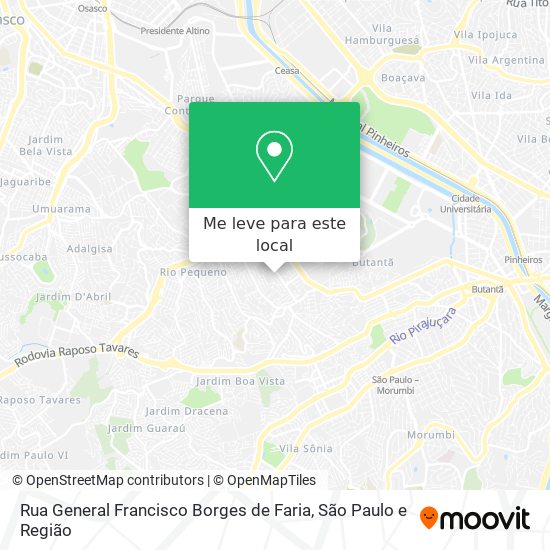 Rua General Francisco Borges de Faria mapa