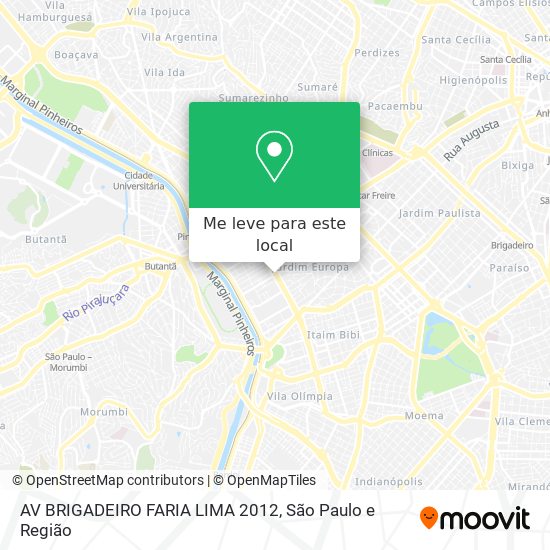 AV BRIGADEIRO FARIA LIMA 2012 mapa