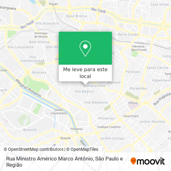 Rua Ministro Américo Marco Antônio mapa