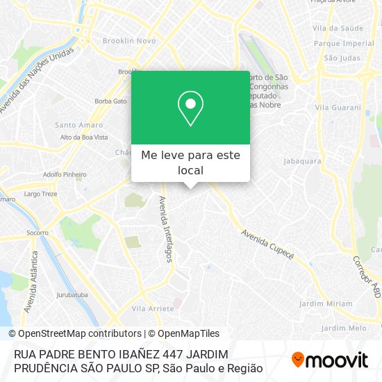 RUA PADRE BENTO IBAÑEZ 447  JARDIM PRUDÊNCIA SÃO PAULO SP mapa