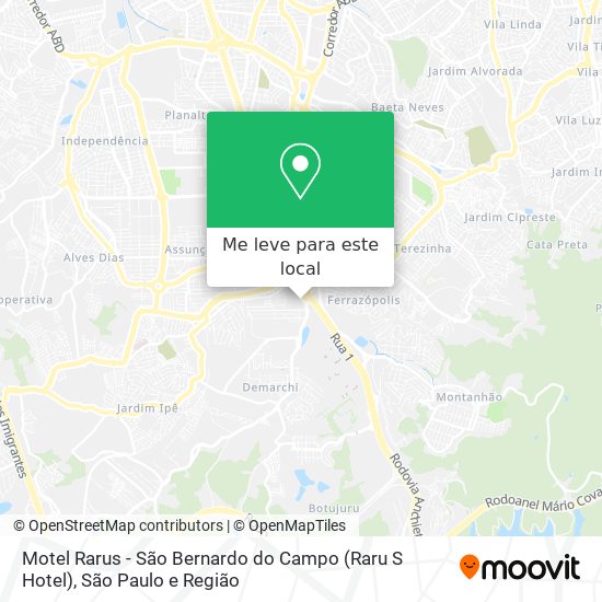 Motel Rarus - São Bernardo do Campo (Raru S Hotel) mapa