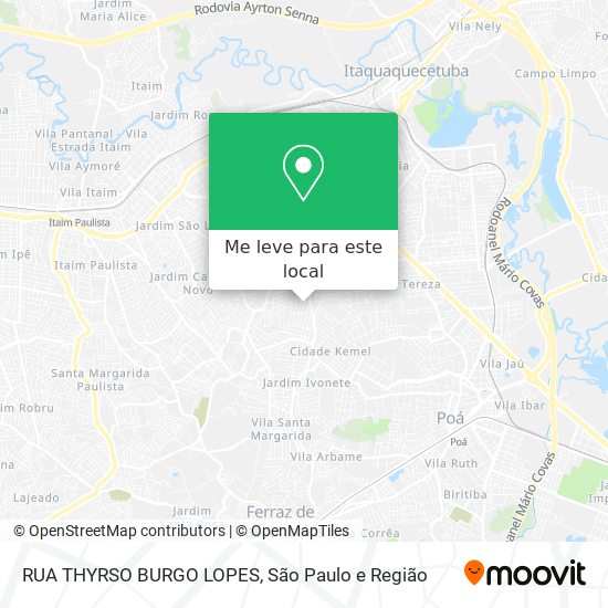 RUA THYRSO BURGO LOPES mapa