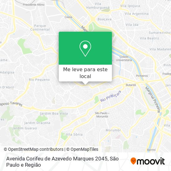 Avenida Corifeu de Azevedo Marques 2045 mapa