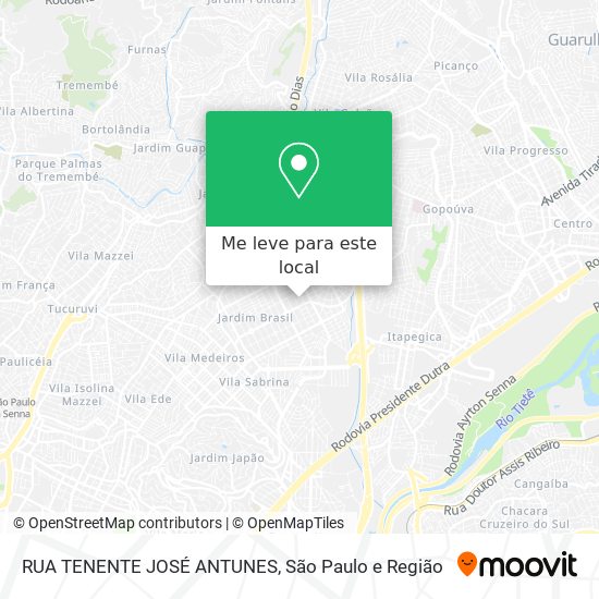 RUA TENENTE JOSÉ ANTUNES mapa