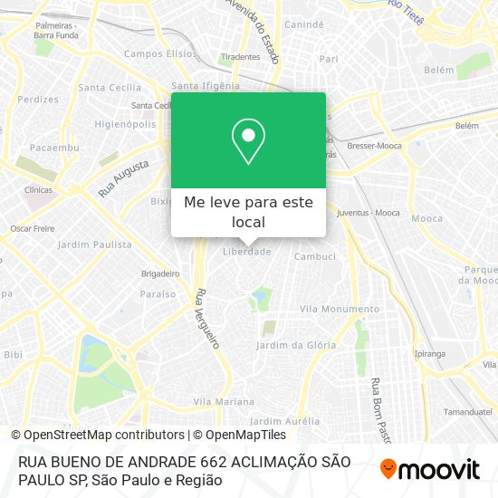 RUA BUENO DE ANDRADE 662 ACLIMAÇÃO  SÃO PAULO SP mapa