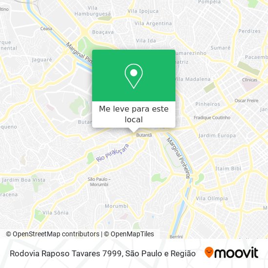Rodovia Raposo Tavares 7999 mapa