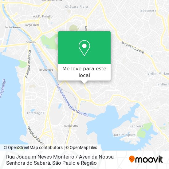 Rua Joaquim Neves Monteiro / Avenida Nossa Senhora do Sabará mapa
