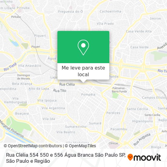 Rua Clélia  554  550 e 556   Água Branca   São Paulo   SP mapa