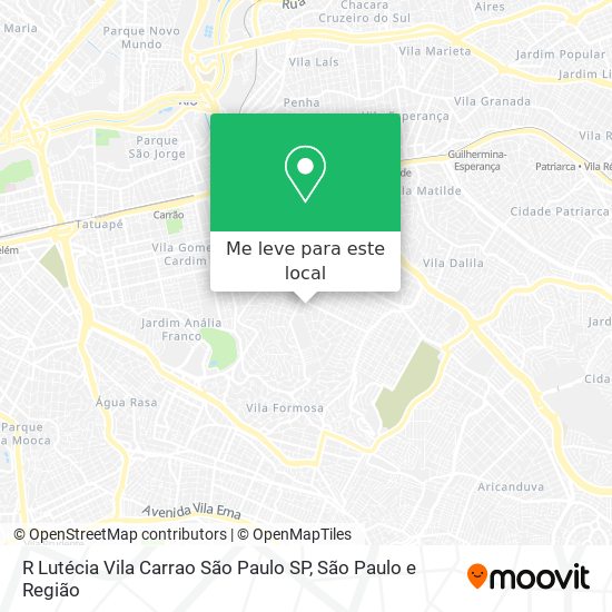 R  Lutécia   Vila Carrao  São Paulo   SP mapa