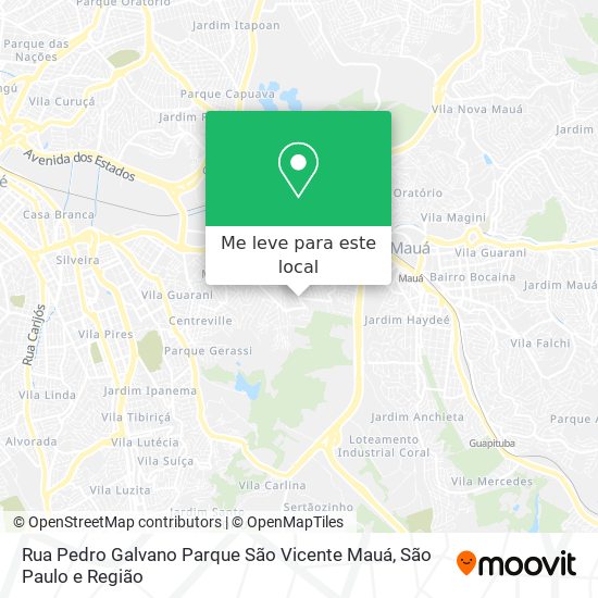 Rua Pedro Galvano    Parque São Vicente  Mauá mapa