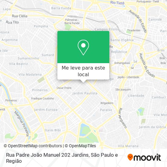 Rua Padre João Manuel  202   Jardins mapa