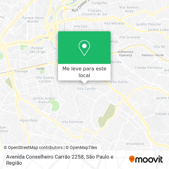 Avenida Conselheiro Carrão 2258 mapa