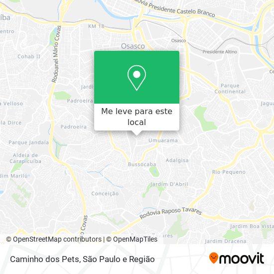 Caminho dos Pets mapa