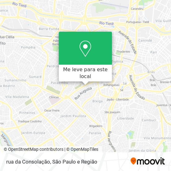 rua da Consolação mapa