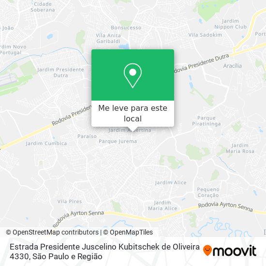 Estrada Presidente Juscelino Kubitschek de Oliveira 4330 mapa