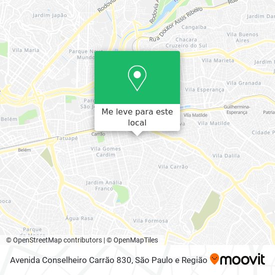 Avenida Conselheiro Carrão 830 mapa