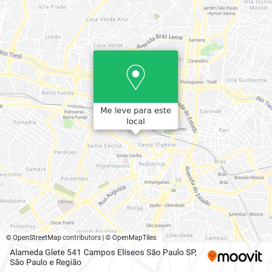 Alameda Glete  541   Campos Elíseos   São Paulo   SP mapa