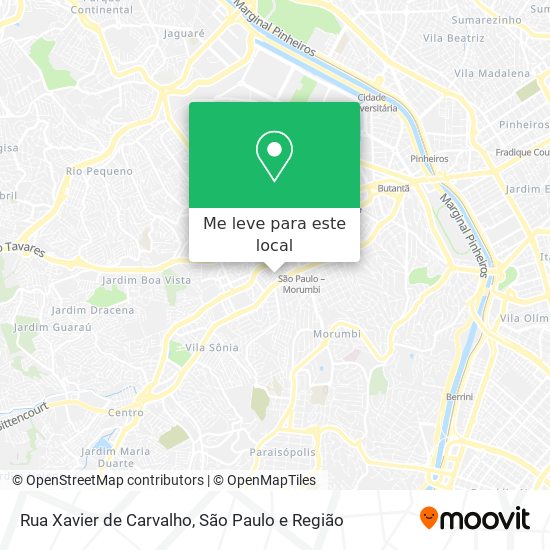 Rua Xavier de Carvalho mapa