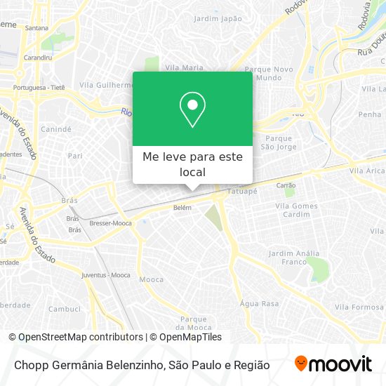 Chopp Germânia Belenzinho mapa