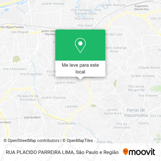 RUA PLACIDO PARREIRA LIMA mapa