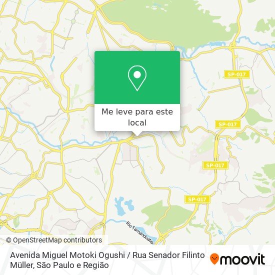Avenida Miguel Motoki Ogushi / Rua Senador Filinto Müller mapa