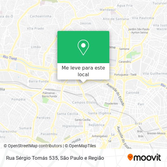 Rua Sérgio Tomás 535 mapa